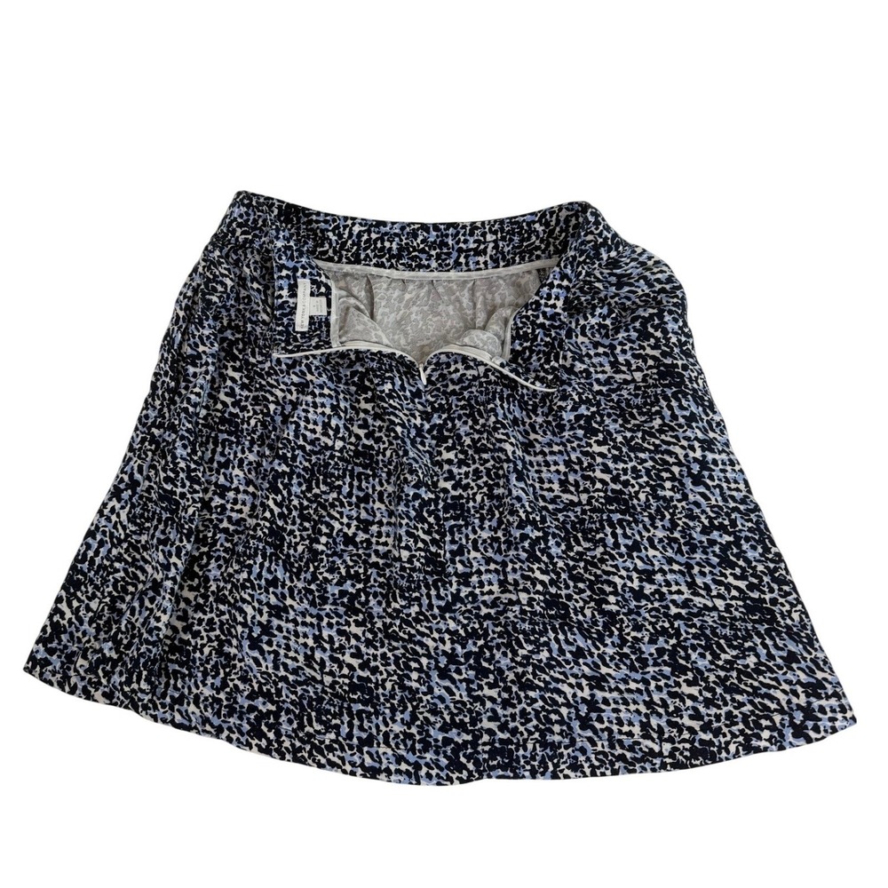New York & Company Rayon Blue Abstract Print A-Line Mini Skirt Women's Size 6 - Picture 4 of 6